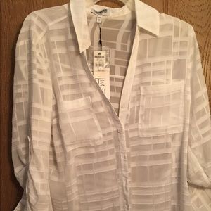 White sheer portofino slimfit shirt